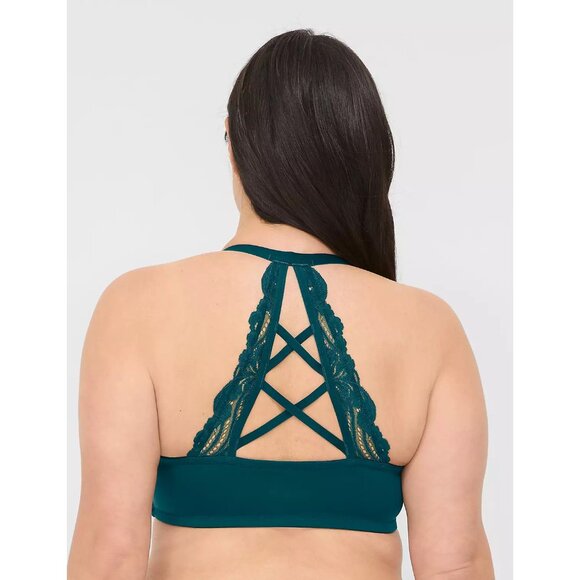 Lane Bryant Cacique Front Close Lace Back Boost Plunge Bra 42DDD - Picture 3 of 5